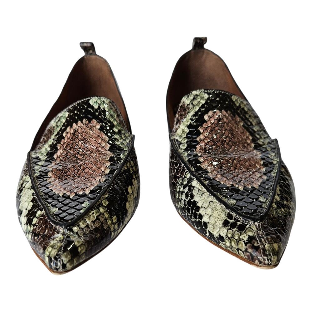 JEFFREY CAMPBELL Women's 7.5 Viona Shoes Pointed Toe Slip On Leather Snake Print - Picture 3 of 10
